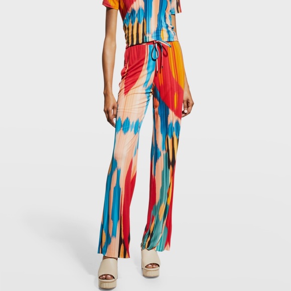 ETRO RED TIE DYE VISCOSE PULLON PANTS SIZE IT 42 / US 8...